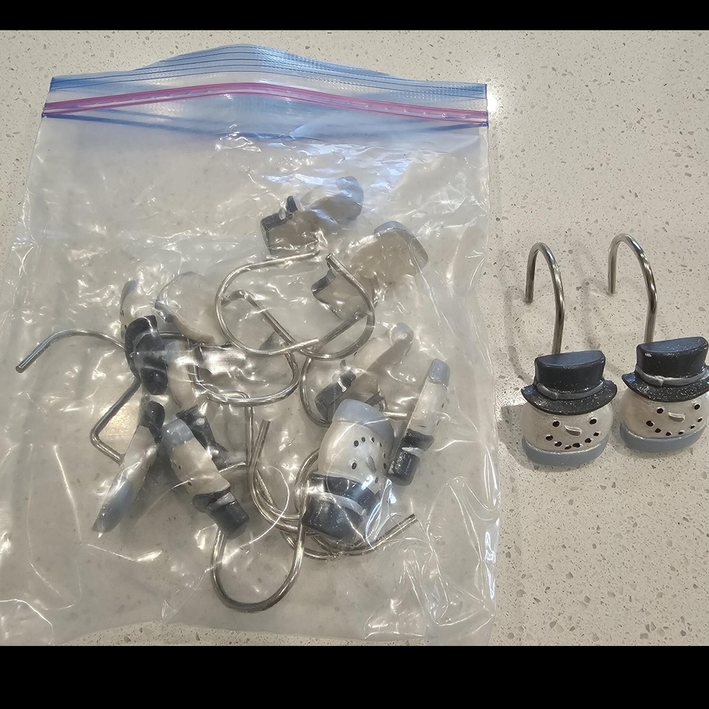 Silver and Black Shower Curtain Hooks